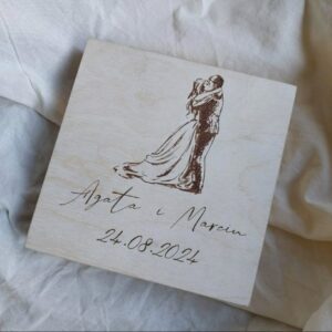 Pudełko z życzeniami na banknoty ,, para młoda,,