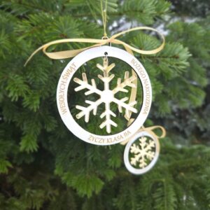 bombka ze złotą śnieżynką